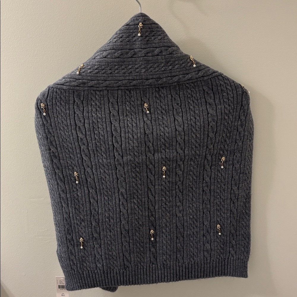 ANTHROPOLOGIE Embellished Cable-Knit Shrug. NWT! - Picture 8 of 10